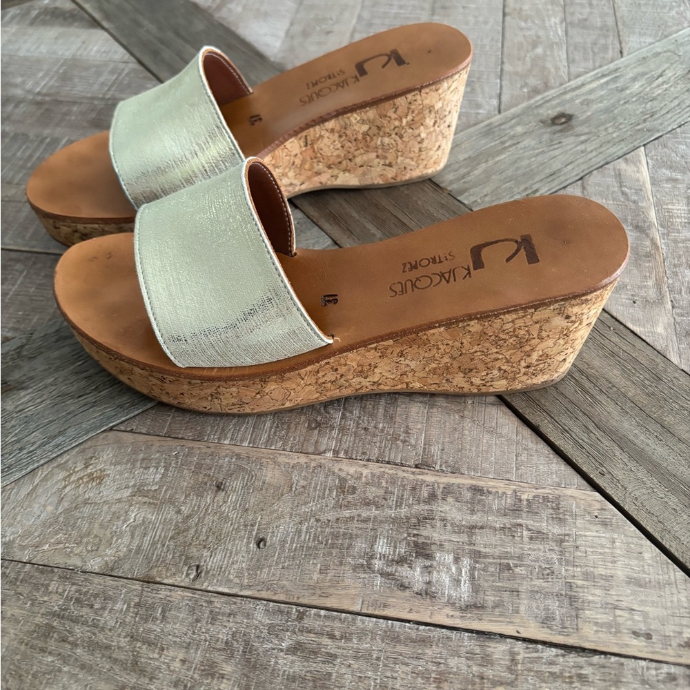 Women's Cream Wedge Sandals